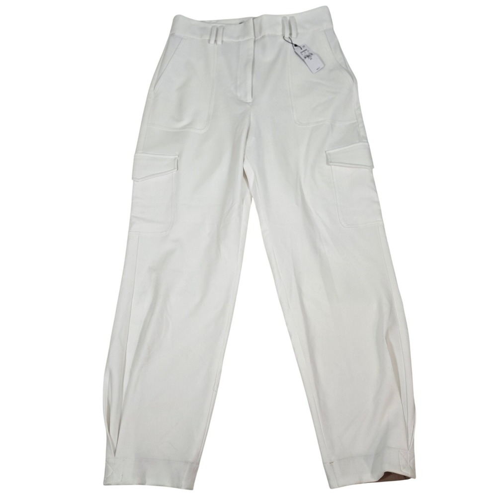 Express Womens Pants‎ 10R White Cargo Super High Rise Ankle Trousers NWT Utility